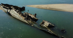 Nízka hladina Dunaja odkryla potopené lode nacistického Nemecka