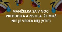 Manželka sa v noci prebudila a zistila, že muž nie je vedľa nej (Vtip)