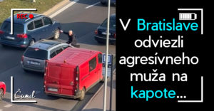 Silné emócie a vulgarizmy, pri bizarnom incidente v Bratislave odviezol vodič kričiaceho muža na kapote