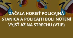 Začala horieť policajná stanica a policajti boli nútení vyjsť až na strechu (Vtip)