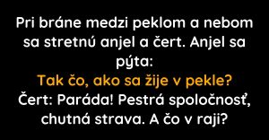 Stretne sa anjel s diablom a preberajú, ako sa im žije (Vtip)