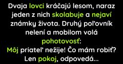 Dvaja lovci idú cez les a jeden náhle skolabuje (Vtip)