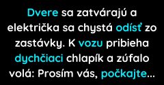 Muž nestíhal električku do práce (Vtip)