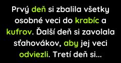 Prefíkaná žena si zbalila veci a prenechala dom mužovi s novou priateľkou (Vtip)