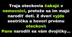 Oteckovia čakajú na príchod svojich detí na svet (Vtip)