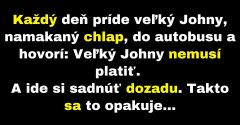 Namakaný Johny si neplatí cestu autobusom (Vtip)