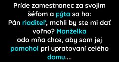 Zamestnanec si pýta voľno, aby pomohol žene (Vtip)