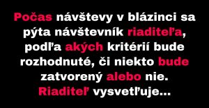 Návštevník blázninca sa zaujíma o jeho fungovanie. (Vtip)