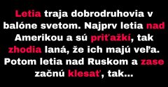 Dobrodruhovia zhadzujú z teplovzdušného balóna predmety (Vtip)