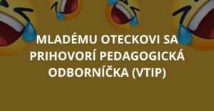 Mladému oteckovi sa prihovorí pedagogická odborníčka (Vtip)
