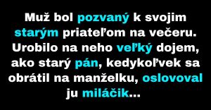 Starý pán vysvetľuje, prečo svoju ženu tak pekne oslovuje (Vtip)