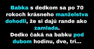 Babka s dedkom si dajú rande ako zamlada (Vtip)