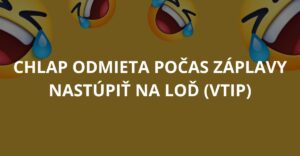 Chlap odmieta počas záplavy nastúpiť na loď (Vtip)