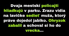 Muž presvedčil policajtov o skvelých účinkoch jablka (Vtip)