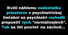 Psychiatri sa rozhodnú, že prepustia tých normálnejších (Vtip)