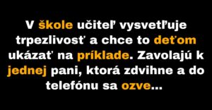 Učiteľ vysvetľuje deťom trpezlivosť v praxi (Vtip)