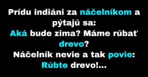 Indiáni sa pýtajú náčelníka, či majú rúbať drevo (Vtip)