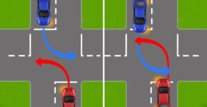 Keď odbočujete vľavo v križovatke, robíte to pred alebo za protiidúcim vozidlom? Zákon káže takto