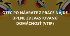 Otec po návrate z práce nájde úplne zdevastovanú domácnosť (Vtip)