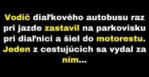 Vodiča diaľkového autobusu prekvapí cestujúci (Vtip)