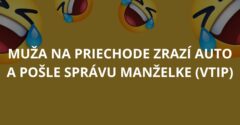 Muža na priechode zrazí auto a pošle správu manželke (Vtip)