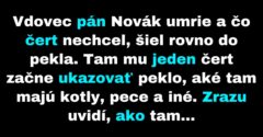 Čert ukáže zosnulému pánovi Novákovi peklo (Vtip)