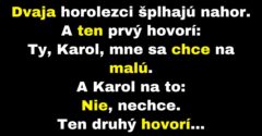 Jednému z horolezcov sa náhle začne chcieť na malú (Vtip)