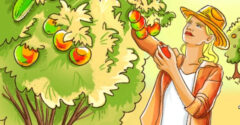 Uhorky rastúce na jabloni nie je jediným nezmyslom na tomto obrázku. Dokážeš nájsť všetky nezrovnalosti?