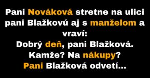 Pani Blažková objasní smrť svojho manžela (Vtip)