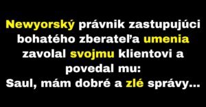 Žena zberateľa umenia investovala do dvoch obrazov (Vtip)