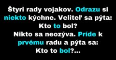 Veliteľ prísne zisťuje, kto si kýchol (Vtip)