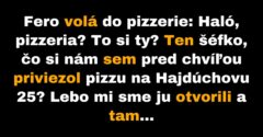 Fero sa sťažuje pizzerii, že mu priniesli holú pizzu (Vtip)