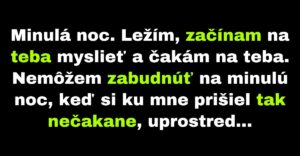 Žena spomína na minulú noc s nečakaným hosťom (Vtip)