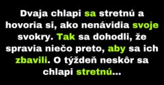 Dvaja chlapi robia všetko preto, aby sa zbavili svojich svokier (Vtip)