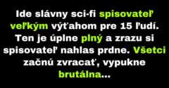 Slávny spisovateľ šokuje ľudí vo výťahu (Vtip)