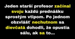 Profesor začína prednášku nevhodným vtipom (Vtip)