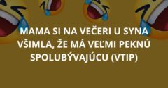 Mama si na večeri u syna všimla, že má veľmi peknú spolubývajúcu (Vtip)