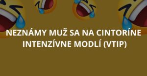 Neznámy muž sa na cintoríne intenzívne modlí (Vtip)